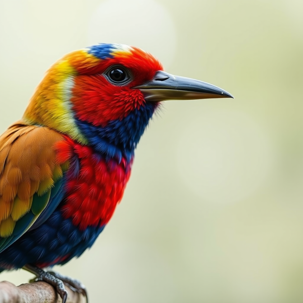 Mobile app interface displaying AI-powered species identification feature with a photo of a colorful bird and detailed information about its habitat and behavior